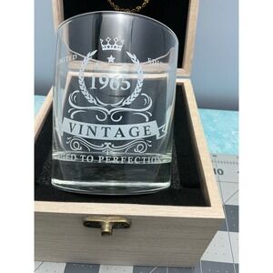1965 Vintage Etched Whiskey Glass Limited Edition Birthday Gift